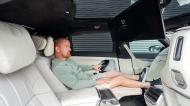 BMW 7 Series vs Mercedes S-Class - BMW rear seats with Auto Express&#039; Alex Ingram 